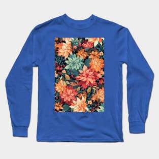 Tropical Summer Flower Pattern 2 Long Sleeve T-Shirt